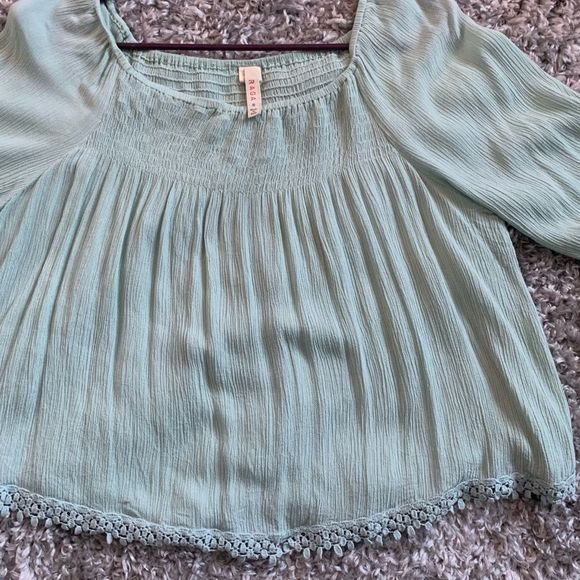 RAGA || Women’s Small Mint Flowy Lightweight Gorgeous Blouse Bohemian Boho - Picture 4 of 6